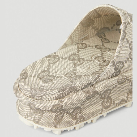 GUCCI Miami GG logo platform slides sandals - Picture 5 of 5